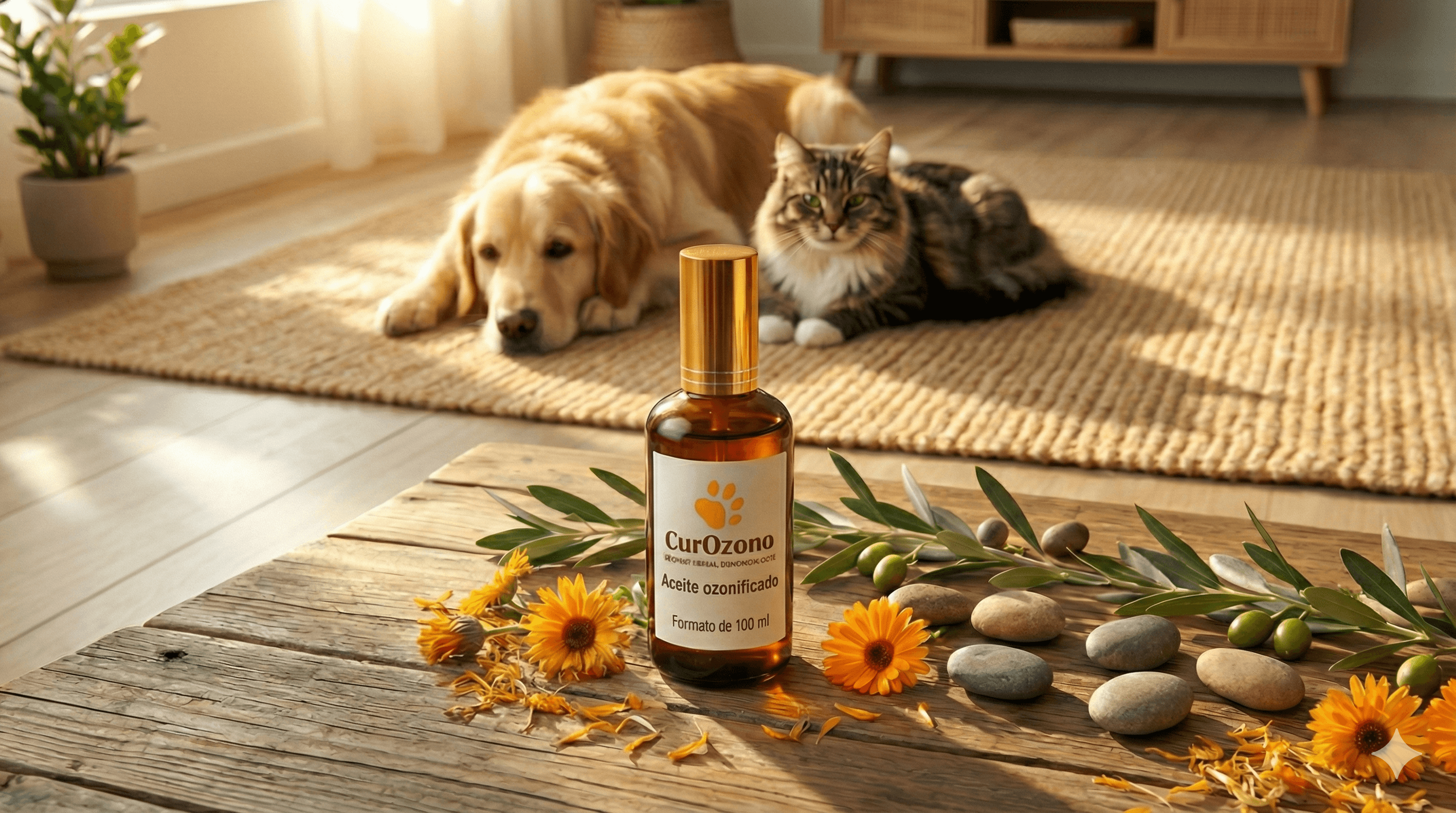 Perro y gato con CurOzono (aceite ozonificado veterinario)